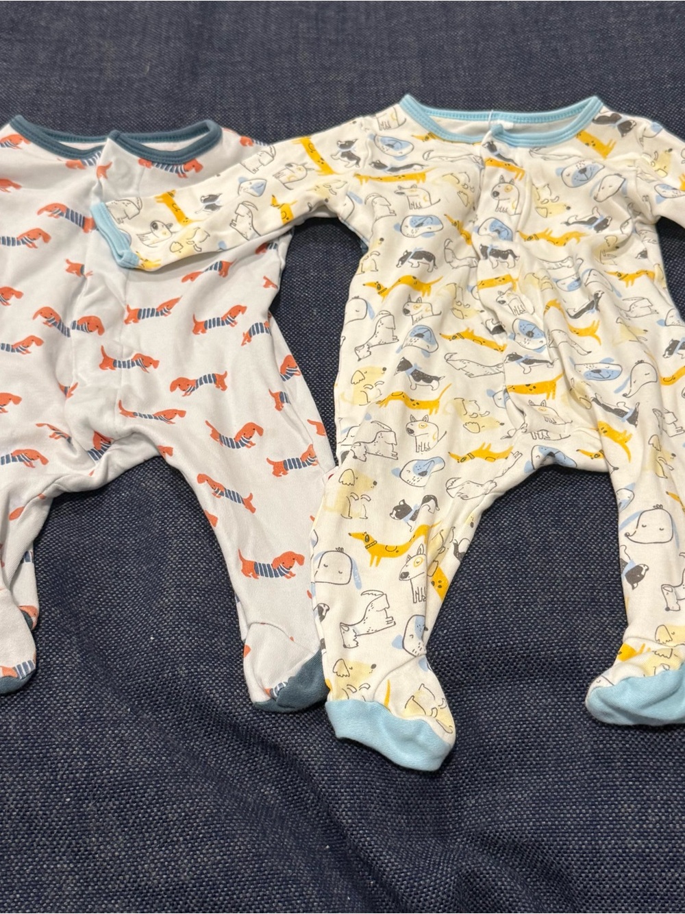 Magnetic Me Baby Footed Sleeper Bundle Dog Print Unisex 0-3m 3-6m
